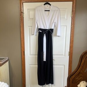 Cato Monochrome Black and White Jumpsuit with Waist Tie